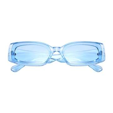 FEISEDY Retro Rectangle Sunglasses Women Men Vintage 90s Small Glasses Thick Narrow Fashion Y2K Plastic Glasses B2462