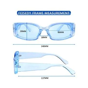 FEISEDY Retro Rectangle Sunglasses for Stylish Protection