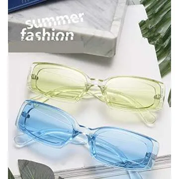 FEISEDY Retro Rectangle Sunglasses for Stylish Protection