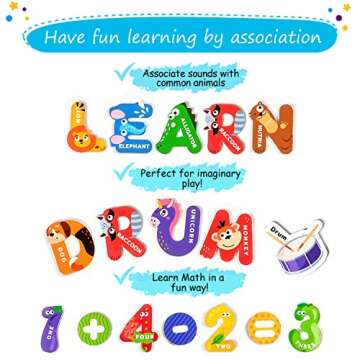 78 PCS Magnetic Letters and Numbers for Toddlers, Fridge Magnets for Toddlers, Magnets for Kids, Alphabet Magnets, ABC Magnets, Number Magnets, ABC Magnets for Toddlers 1-3 Baby Safe - Simply Magic