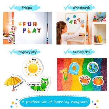78 PCS Magnetic Letters and Numbers for Toddlers, Fridge Magnets for Toddlers, Magnets for Kids, Alphabet Magnets, ABC Magnets, Number Magnets, ABC Magnets for Toddlers 1-3 Baby Safe - Simply Magic
