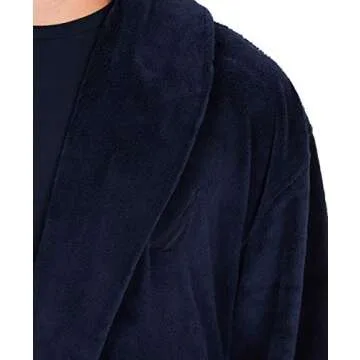 Nautica Men's Long Sleeve Plush Shawl Collar Bathrobe for Comfort