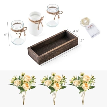 Mkono Mason Jar Centerpiece for Elegant Dining Decor