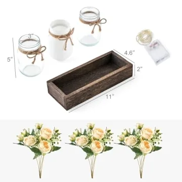 Mkono Mason Jar Centerpiece for Elegant Dining Decor