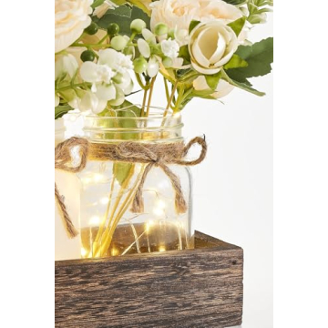 Mkono Mason Jar Centerpiece for Elegant Dining Decor