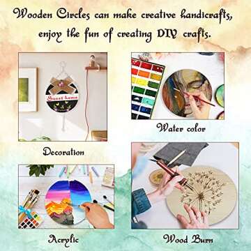 KAZIUS Natural Ashwood Circle for Craft, Wooden Circle Door Hanger, 3pcs – 30cm, Unfinished Round Wood Slices for Christmas Decorations and Painting.