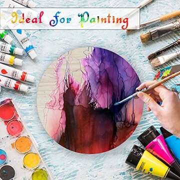 KAZIUS Natural Ashwood Circle for Craft, Wooden Circle Door Hanger, 3pcs – 30cm, Unfinished Round Wood Slices for Christmas Decorations and Painting.