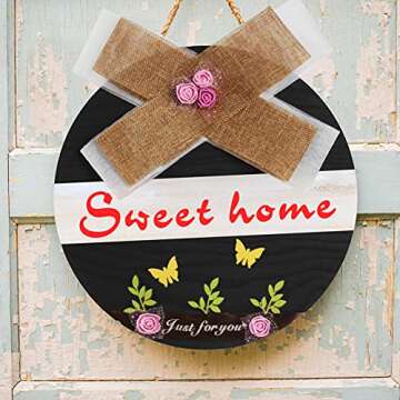 KAZIUS Natural Ashwood Circle for Craft, Wooden Circle Door Hanger, 3pcs – 30cm, Unfinished Round Wood Slices for Christmas Decorations and Painting.