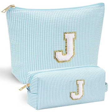 YOOLIFE Cute Makeup Bag for Women Girls - Teenager Girl Gift Ideas | Initial Make Up Bag | Personali...