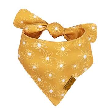 Remy+Roo Small Spring Dog Bandanas - 4 Pack Kathrine Set | Premium Durable Adjustable Polyester Fabric | Patented Shape Girl Dog Bandana, Floral Dog Bandana