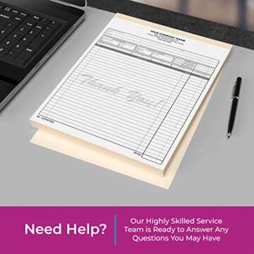 Custom 8.5" x 11" Carbonless NCR Books in 2-Part Duplicate Invoices, Receipts, Work Orders, Sales Or...