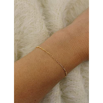 Kyerlyn Dainty Lace Chain Bracelet - Elegant 18K Gold Accessory