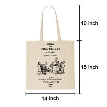 Universal Zone Pride and Prejudice by Jane Austen tote bag. Handbag with Pride and Prejudice book design. Book Bag. Library bag. Jane Austen Gift
