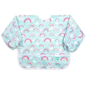 Bumkins Sleeved Bib for Girl or Boy, Baby and Toddler, Essential Eating Aid, Long Sleeve, Soft Fabri...