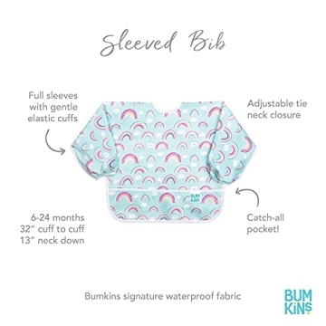 Bumkins Sleeved Bib for Toddlers - Mess-Free Feeding