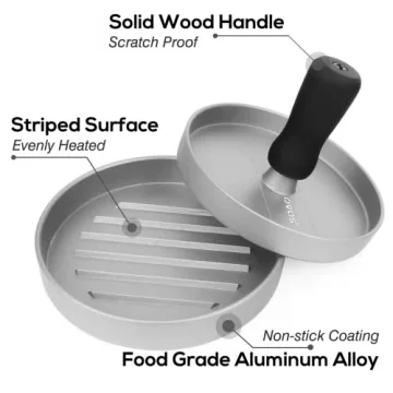 OVOS Burger Press Non-Stick Patty Maker with 100 Papers