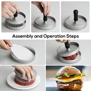 OVOS Burger Press Non-Stick Patty Maker with 100 Papers