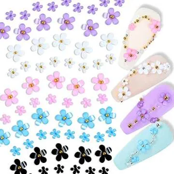 3D Colorful Flower Nail Charms for Creative Nail Art