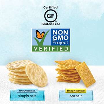 Good Thins Rice & Corn Snacks Gluten Free Crackers Variety Pack, Bulk Snack Crackers, 4 Boxes