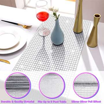 12 x 108 Inch Disco Table Runner Glitter 70s Mirror Foil Table Cover Birthday Party Supplies The 70s...