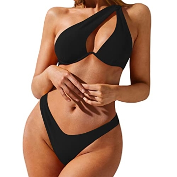 ZAFUL One Shoulder Underwired Bikini High Cut Swimwear