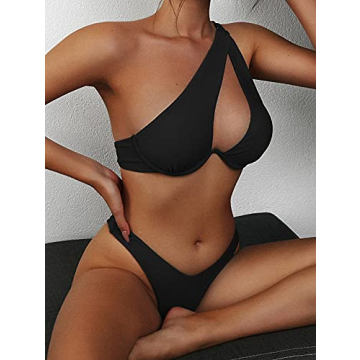 ZAFUL One Shoulder Underwired Bikini High Cut Swimwear
