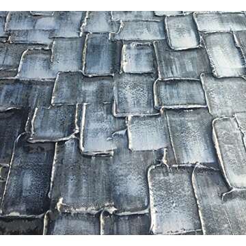 MyArton Textured Abstract Squares Canvas Wall Art Hand Painted Modern Silver Oil Painting for Decoration Ready to Hang 48x24inch