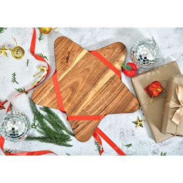 Affinity Decor Organic Acacia kitchen Cutting Chopping Board Platter Wine Holder with Handles for Bu...