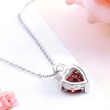 IDOXE Queen of Hearts Necklace for Her - Ruby Heart Jewelry