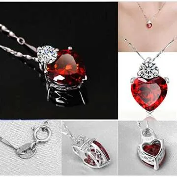 IDOXE Queen of Hearts Necklace for Her - Ruby Heart Jewelry