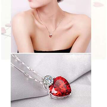IDOXE Queen of Hearts Necklace for Her - Ruby Heart Jewelry