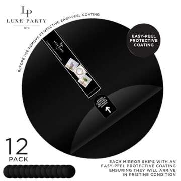 Luxe Party 12 Pack Round Mirror Charger Plate | Elegant Lightweight Decorative Dinnerware | Ideal fo...