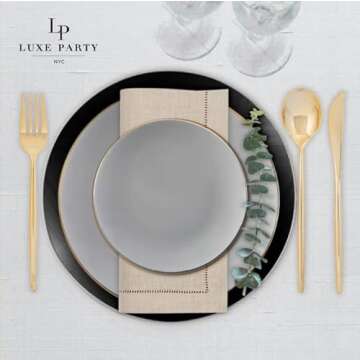 Luxe Party Round Mirror Charger Plates - Set of 12