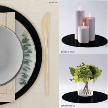 Luxe Party Round Mirror Charger Plates - Set of 12