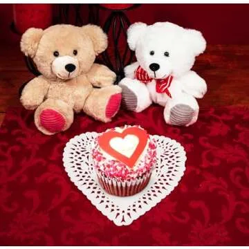 360 Pcs 4 Inch Mini Valentine Heart Doilies Cutouts Paper Lace Doily Red Pink White Valentine's Craft Gift Set for Valentine's Day Party Decor