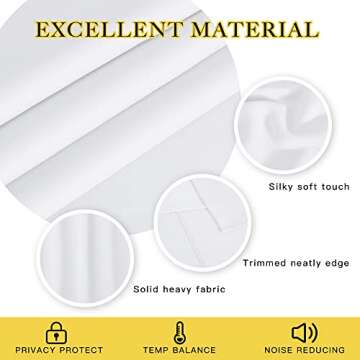 Elegant NICETOWN White Blackout Curtain for Living Room