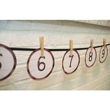 Schoolgirl Style Industrial Chic 36-Piece Number Bulletin Board Cutouts, Blank and 1-30 Number Cutouts for Bulletin Board, Classroom Table Numbers, Modern Farmhouse Classroom Décor