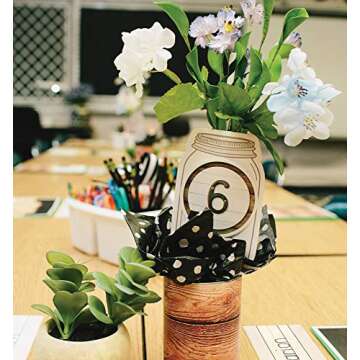 Schoolgirl Style Industrial Chic 36-Piece Number Bulletin Board Cutouts, Blank and 1-30 Number Cutouts for Bulletin Board, Classroom Table Numbers, Modern Farmhouse Classroom Décor