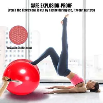 CSKJ Peanut Balance Ball,Peanut Fitness Ball,Yoga Exercise Ball,Peanut Stability Ball for Kids Therapy, Labor Birthing, Back Pain Relief, Muscle Tension, Core Strength (23x12 inch (60x30cm), red)