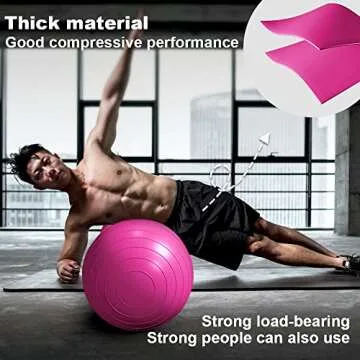 CSKJ Peanut Balance Ball,Peanut Fitness Ball,Yoga Exercise Ball,Peanut Stability Ball for Kids Therapy, Labor Birthing, Back Pain Relief, Muscle Tension, Core Strength (23x12 inch (60x30cm), red)