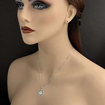 Sterling Silver Compass Necklace, Enjoy the Journey, Travel Necklace, Best Friend Gift, Graduation Gift Necklace, Retirement Gift Necklace,18 inches