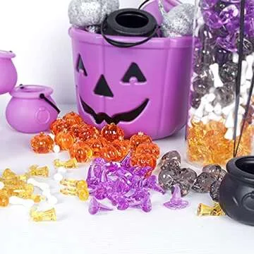 Crazy Night Mini Acrylic Skull Head Ornaments Halloween Party Decoration Pirate Cave Tomb Treasure Skull Figurine Decorative Statue Crystal Gray(50 Pieces)