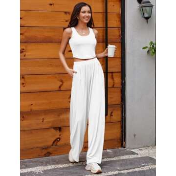 Ekouaer Women's Pajamas 2 Piece Lounge Set for Comfort