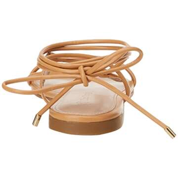 The Drop Women's Samantha Flat Strappy Lace-Up Sandal, Doe Tan, 6