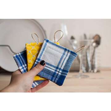 Zero Waste Natural sponges for dishwashing Handmade Eco Reusable unsponges Recycling sponges Kitchen Dish Scrubber 3 in Set