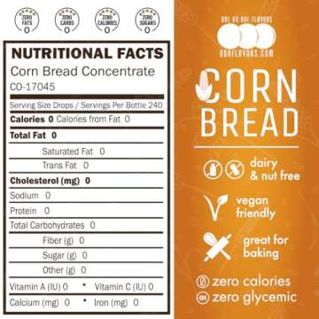 Cornbread Flavoring Extract - Highly Concentrated Cornbread Natural Food Flavoring Concentrate - Keto Friendly Multipurpose Extracts and Flavorings for Baking, Desserts and more - (2 Oz)