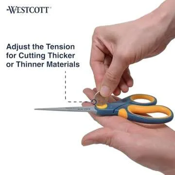 Westcott 8" Titanium-Bonded Non-Stick Scissors For Office & Home, Gray/Yellow, 3 Pack (15454)