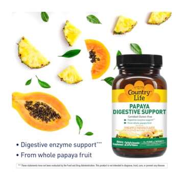 Country Life Papaya Digestive Support for Optimal Health