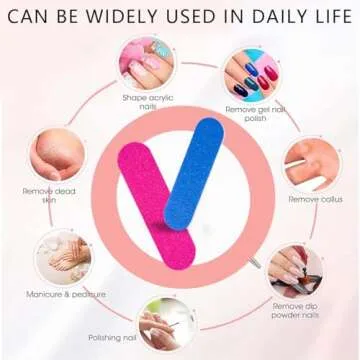 KISEER Mini Nail Files Bulk, 100 Pcs Disposable Double Sided Emery Boards Travel Size for Men, Women, Kids (2 Inch)