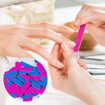 KISEER Mini Nail Files Bulk, 100 Pcs Disposable Double Sided Emery Boards Travel Size for Men, Women, Kids (2 Inch)